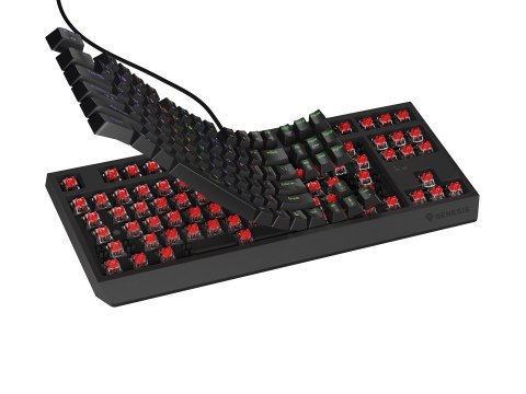 KLAWIATURA DLA GRACZY GENESIS THOR 230 TKL US RGB MECHANICZNA OUTEMU RED CZARNA HOT SWAP KLAWIATURA DLA GRACZY GENESIS THOR 230 TKL US RGB MECHANICZNA OUTEMU RED CZARNA HOT SWAP