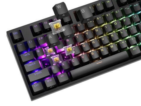 KLAWIATURA DLA GRACZY GENESIS THOR 404 US PODŚWIETLENIE RGB MECHANICZNA CZARNA GATERON YELLOW PRO KLAWIATURA DLA GRACZY GENESIS THOR 404 US PODŚWIETLENIE RGB MECHANICZNA CZARNA GATERON YELLOW PRO