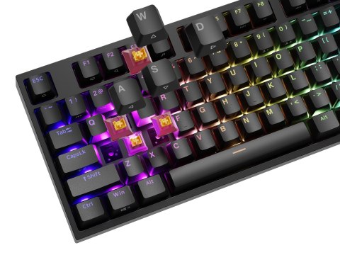 KLAWIATURA DLA GRACZY GENESIS THOR 404 US PODŚWIETLENIE RGB MECHANICZNA CZARNA OUTEMU PEACH SILENT KLAWIATURA DLA GRACZY GENESIS THOR 404 US PODŚWIETLENIE RGB MECHANICZNA CZARNA OUTEMU PEACH SILENT