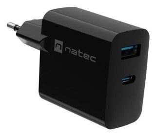 NATEC ŁADOWARKA RIBERA GAN 1x USB-A + 1x USB-C 45W CZARNA
