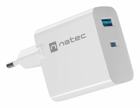 NATEC ŁADOWARKA RIBERA GAN 1x USB-A + 1x USB-C 65W BIAŁA NATEC ŁADOWARKA RIBERA GAN 1x USB-A + 1x USB-C 65W BIAŁA