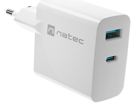 NATEC ŁADOWARKA RIBERA GAN 1x USB-A + 1x USB-C 65W BIAŁA NATEC ŁADOWARKA RIBERA GAN 1x USB-A + 1x USB-C 65W BIAŁA