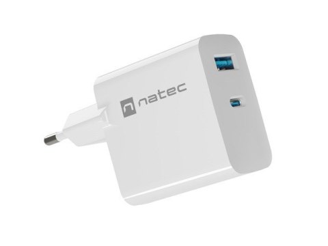 NATEC ŁADOWARKA RIBERA GAN 1x USB-A + 1x USB-C 65W BIAŁA NATEC ŁADOWARKA RIBERA GAN 1x USB-A + 1x USB-C 65W BIAŁA
