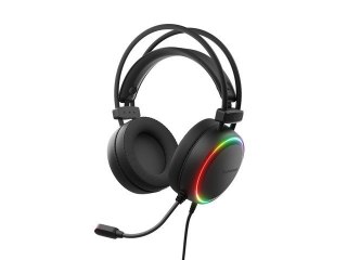 SŁUCHAWKI NAUSZNE GENESIS NEON 613 G2 RGB Z MIKROFONEM PODŚWIETLENIE CZARNE