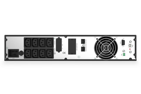 Digitus Zasilacz awaryjny UPS Online Rack 19" LCD, 2000VA/2000W, 4x12V/9Ah, 8xC13, USB, RS232, RJ45