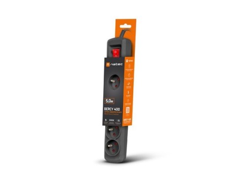 LISTWA ZASILAJĄCA NATEC BERCY 400 5M 5X 230V PL CZARNA