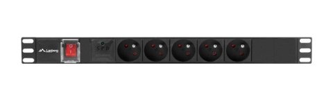 LISTWA ZASILAJĄCA RACK PDU 19" LANBERG 1U 16A 5X 230V PL 2M CZARNA C14