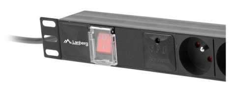 LISTWA ZASILAJĄCA RACK PDU 19" LANBERG 1U 16A 5X 230V PL 2M CZARNA C14