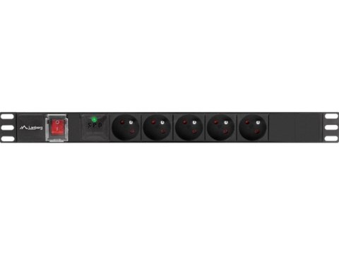 LISTWA ZASILAJĄCA RACK PDU 19" LANBERG 1U 16A 5X 230V PL 2M CZARNA C14
