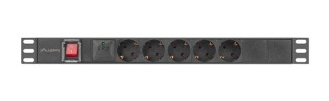 LISTWA ZASILAJĄCA RACK PDU 19" LANBERG 1U 16A 5X 230V SCHUKO 2M CZARNA