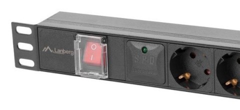 LISTWA ZASILAJĄCA RACK PDU 19" LANBERG 1U 16A 5X 230V SCHUKO 2M CZARNA