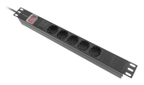 LISTWA ZASILAJĄCA RACK PDU 19" LANBERG 1U 16A 5X 230V SCHUKO 2M CZARNA