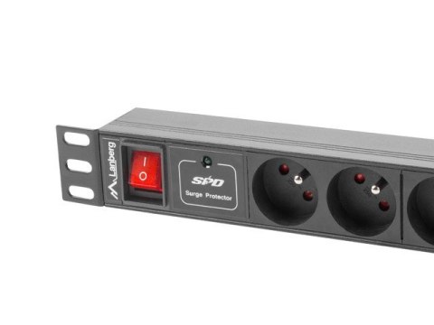 Lanberg PDU-04E04I-0200-BK rozdzielacz zasilania PDU 4 x gniazdo sieciowe 1U Czarny