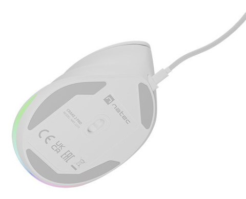 MYSZ WERTYKALNA NATEC CRAKE 2 PRO 12800DPI BIAŁA PROGRAMOWALNA OPTYCZNA