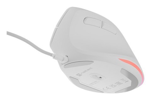 MYSZ WERTYKALNA NATEC CRAKE 2 PRO 12800DPI BIAŁA PROGRAMOWALNA OPTYCZNA