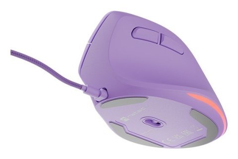 MYSZ WERTYKALNA NATEC CRAKE 2 PRO 12800DPI PURE LAVENDER PROGRAMOWALNA OPTYCZNA