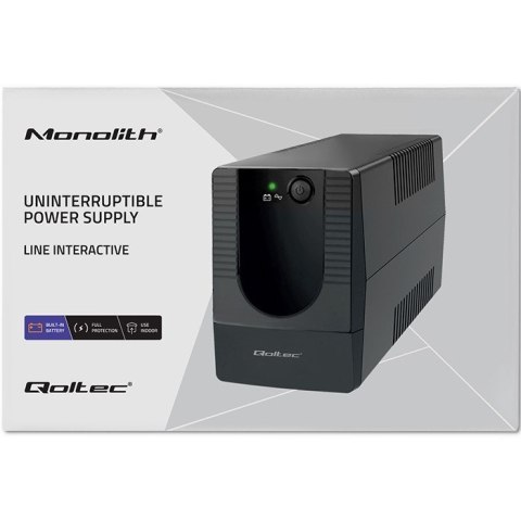 Qoltec 53773 zasilacz UPS Technologia line-interactive 0,85 kVA 480 W 1 x gniazdo sieciowe Qoltec 53773 zasilacz UPS Technologia line-interactive 0,85 kVA 480 W 1 x gniazdo sieciowe
