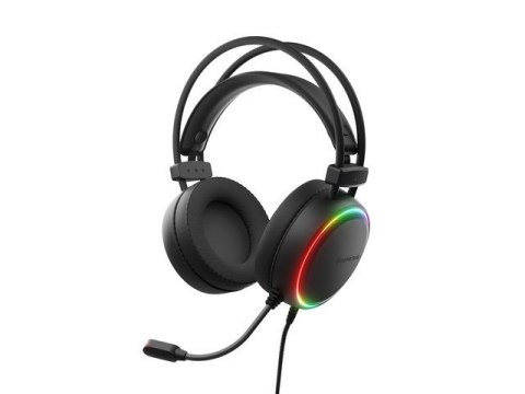SŁUCHAWKI NAUSZNE GENESIS NEON 613 G2 RGB Z MIKROFONEM PODŚWIETLENIE CZARNE