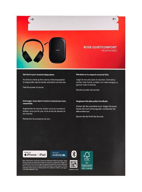 Słuchawki Bose QuietComfort Headphones Black Słuchawki Bose QuietComfort Headphones Black