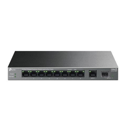 TP-Link LiteWave LS1210GP łącza sieciowe Nie zarządzany Gigabit Ethernet (10/100/1000) Obsługa PoE Czarny TP-Link LiteWave LS1210GP łącza sieciowe Nie zarządzany Gigabit Ethernet (10/100/1000) Obsługa PoE Czarny