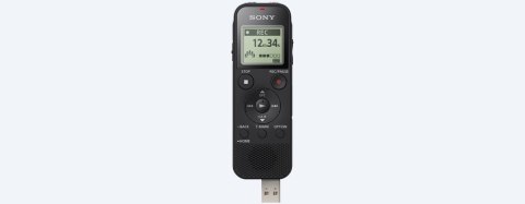 Dyktafon cyfrowy Sony ICD-PX470, czarny, stereo, MP3/L-PCM, 59 godz. 35 min, odtwarzanie MP3