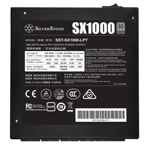 Silverstone SX1000 moduł zasilaczy 1000 W 24-pin ATX SFX-L Czarny Silverstone SX1000 moduł zasilaczy 1000 W 24-pin ATX SFX-L Czarny