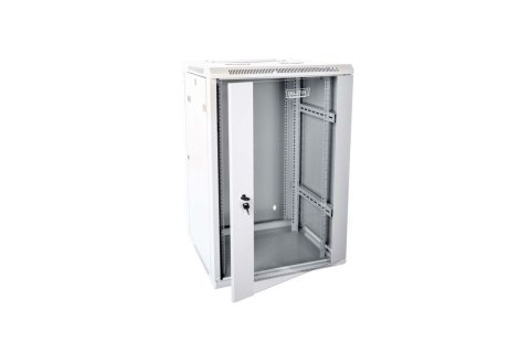 Szafa sieciowa wisząca 19" 15U rack 600x600, drzwi szyba, szary, dzielona, złożona, 60kg Szafa sieciowa wisząca 19" 15U rack 600x600, drzwi szyba, szary, dzielona, złożona, 60kg