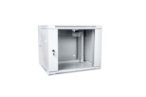 Szafa sieciowa wisząca 19" 9U rack 600x550, drzwi szyba, szary, dzielona, złożona, 60kg Szafa sieciowa wisząca 19" 9U rack 600x550, drzwi szyba, szary, dzielona, złożona, 60kg