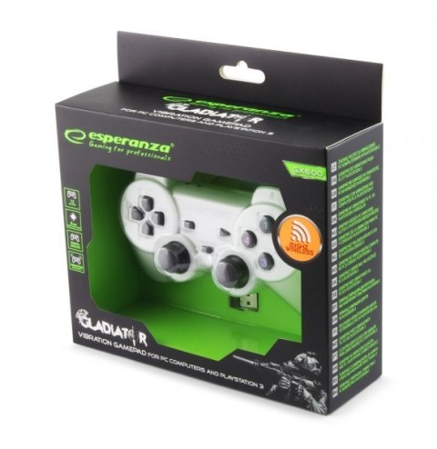 Gamepad bezprzewodowy Esperanza GLADIATOR EGG108W (PC, PS3; kolor biały) (WYPRZEDAŻ)