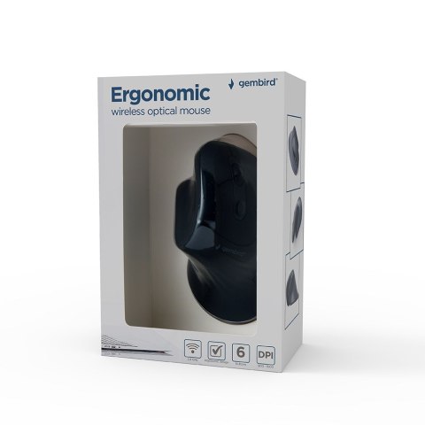 Gembird MUSW-ERGO-03 myszka Dom Po prawej stronie RF Wireless Optyczny 1600 DPI Gembird MUSW-ERGO-03 myszka Dom Po prawej stronie RF Wireless Optyczny 1600 DPI
