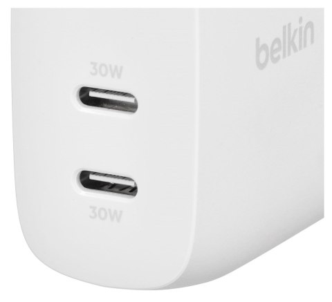 Ładowarka Belkin BoostCharge Pro Dual USB-C PD 3.1 PPS Wall Charger 60W White Ładowarka Belkin BoostCharge Pro Dual USB-C PD 3.1 PPS Wall Charger 60W White