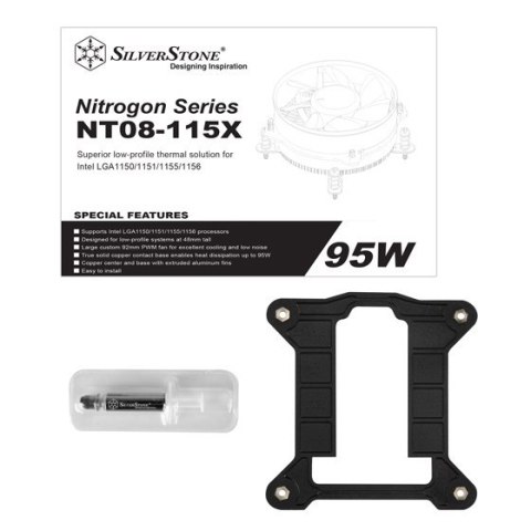 Silverstone NT08-115X Procesor Chłodnica powietrza 9,2 cm Czarny, Miedziany, Srebrny 1 szt. Silverstone NT08-115X Procesor Chłodnica powietrza 9,2 cm Czarny, Miedziany, Srebrny 1 szt.