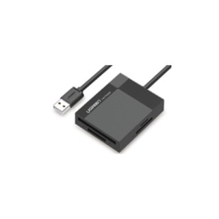 Ugreen czytnik kart pamięci SD/microSD / CF/MS z kablem USB 3.0 1m CR125 (czarny)