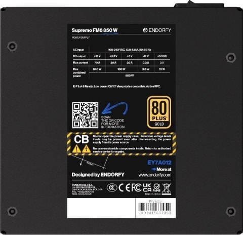 Endorfy Supremo FM6 850W (EY7A012) Czarny