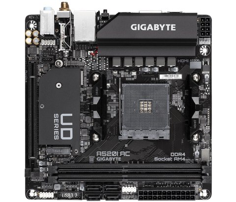 Gigabyte A520I AC płyta główna AMD A520 Socket AM4 mini ITX