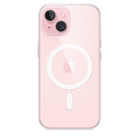 Apple - Obudowa tylna do telefonu komórkowego - Kompatybilna z MagSafe - Poliwęglan - Przezroczysta - do iPhone 15 (MXRK3ZM/A)