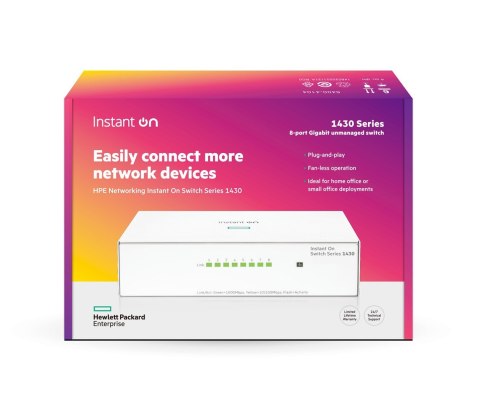 Aruba Instant On 1430 8G Nie zarządzany L2 Gigabit Ethernet (10/100/1000) Biały