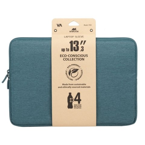 Etui do notebooka 13,3"-14" RIVACASE Suzuka ECO morski, z ekologicznego, wodoodpornego materiału z recyklingu (rPET)