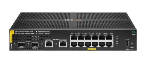 HPE Aruba 6100 Managed 12G 2SFP+ PoE+ 139W Switch HPE Aruba 6100 Managed 12G 2SFP+ PoE+ 139W Switch