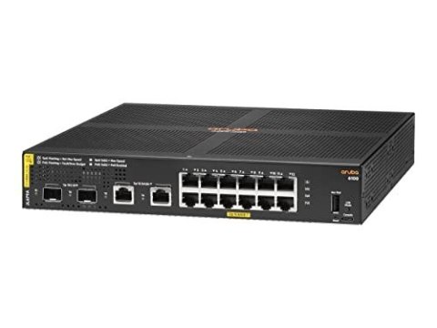 HPE Aruba 6100 Managed 12G 2SFP+ PoE+ 139W Switch HPE Aruba 6100 Managed 12G 2SFP+ PoE+ 139W Switch