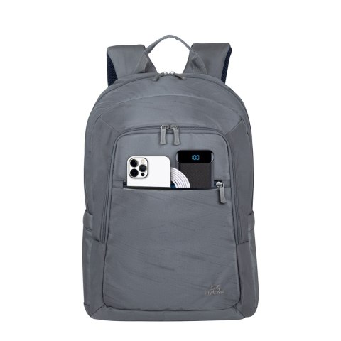 RIVACASE PLECAK NA LAPTOP 15,6-16" ALPENDORF ECO, SZARY, MATERIAŁ WODOODPORNY, EKO RPET, KIESZENIE NA SMARTFON, DOKUM.,AKCES.