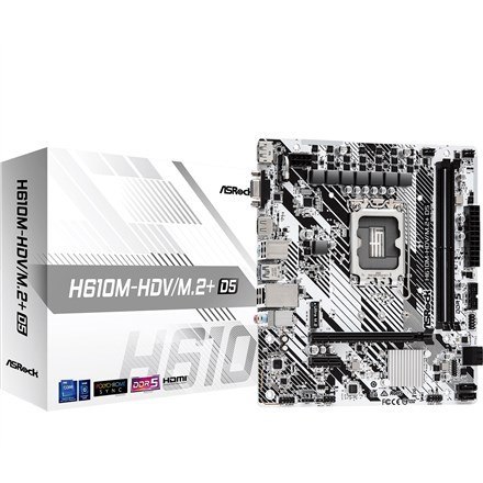 Asrock H610M-HDV/M.2+ D5 Intel H610 LGA 1700 micro ATX Asrock H610M-HDV/M.2+ D5 Intel H610 LGA 1700 micro ATX