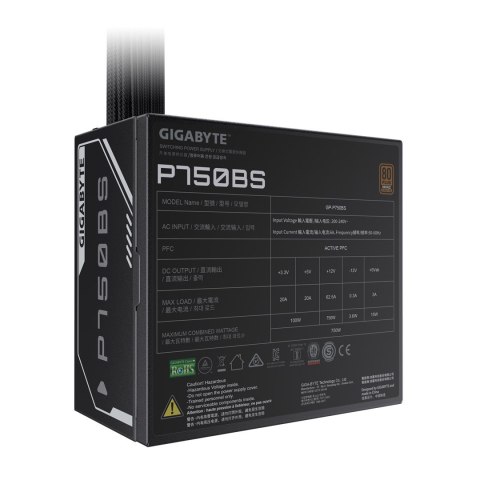 GIGABYTE P750BS moduł zasilaczy 750 W 20+4 pin ATX ATX Czarny GIGABYTE P750BS moduł zasilaczy 750 W 20+4 pin ATX ATX Czarny