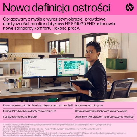 HP Monitor dotykowy E24t G5 FHD HP Monitor dotykowy E24t G5 FHD