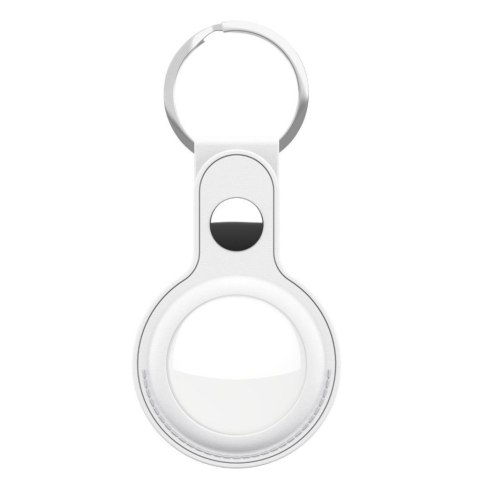 KeyBudz AirTag Keyring - skórzane etui ochronne do AirTag (white)