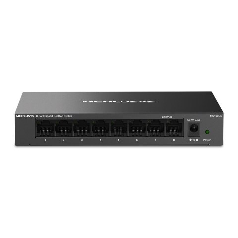 Mercusys MS108GS łącza sieciowe Nie zarządzany Gigabit Ethernet (10/100/1000) Czarny