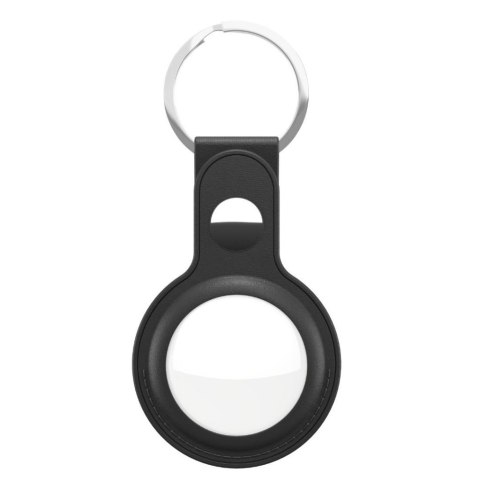 Ochronne etui skórzane na AirTag, KeyBudz, 2 pakiety (czarne)