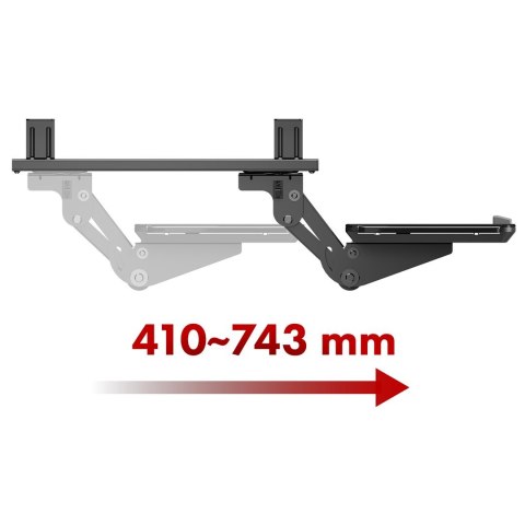 Uchwyt na klawiaturę podbiurkowy Maclean, regulowany, max. 5kg, czarny, MC-156 B