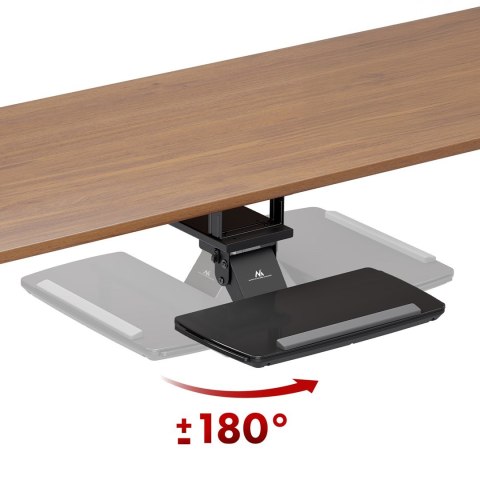 Uchwyt na klawiaturę podbiurkowy Maclean, regulowany, max. 5kg, czarny, MC-156 B