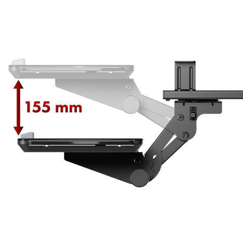 Uchwyt na klawiaturę podbiurkowy Maclean, regulowany, max. 5kg, czarny, MC-156 B